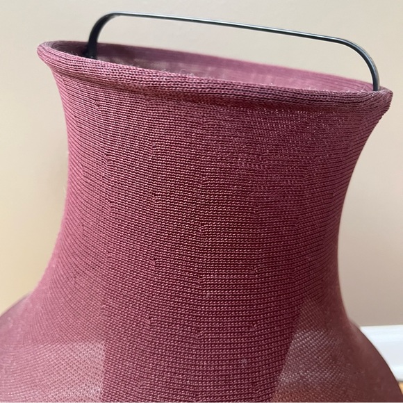 Ikea FYXNAS Tripod Table Lamp Retro Fabric/Steel Dark Red 17" BULB INCLUDED - Picture 3 of 11